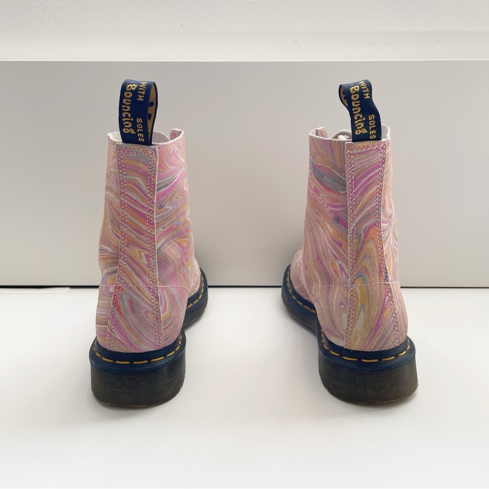 Dr Martens pascal 1460 MARBLED SUEDE LACE UP BOOTS rainbow unicorn girly combat - Picture 7 of 11